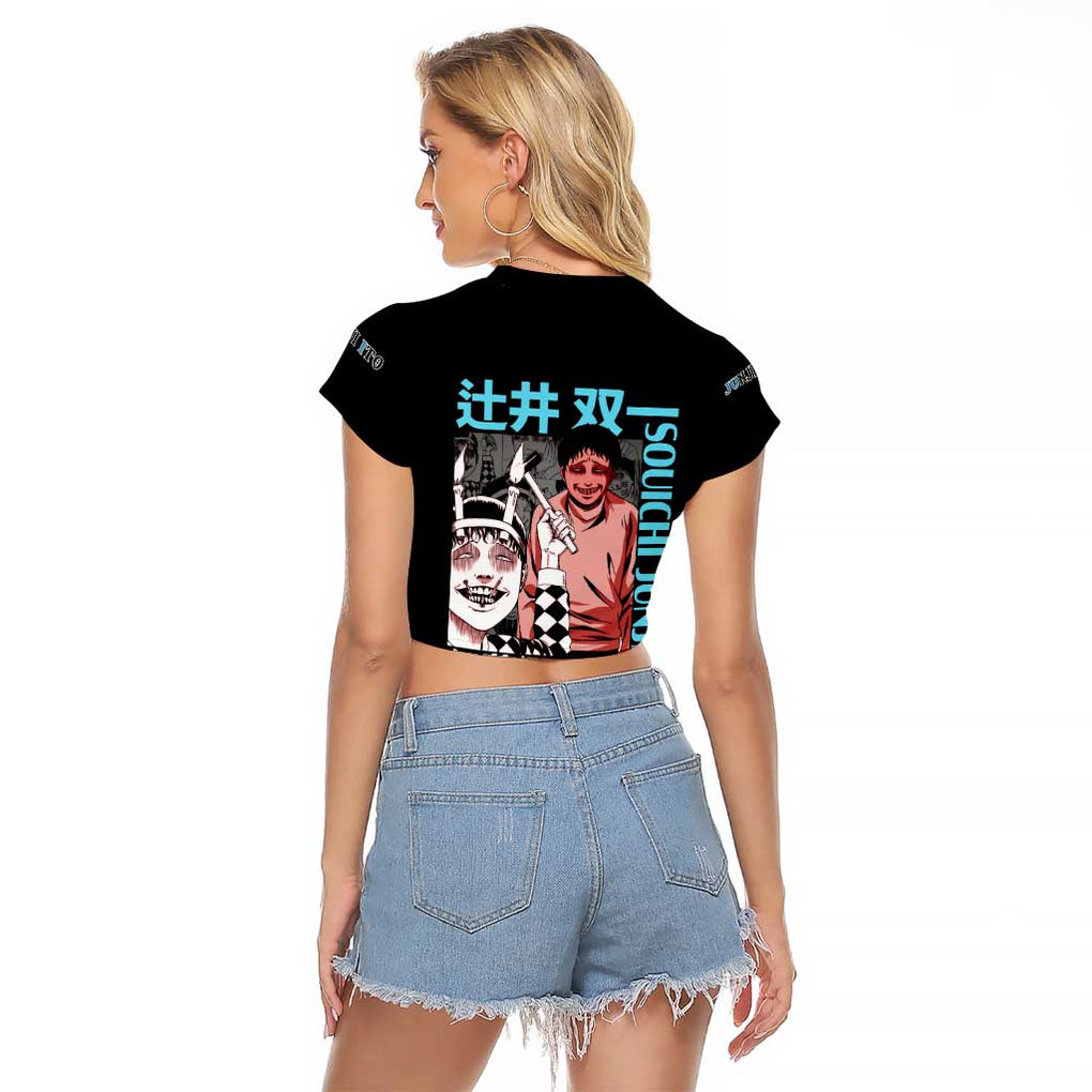 Souichi Junji Ito Collection Raglan Cropped T Shirt Anime Style