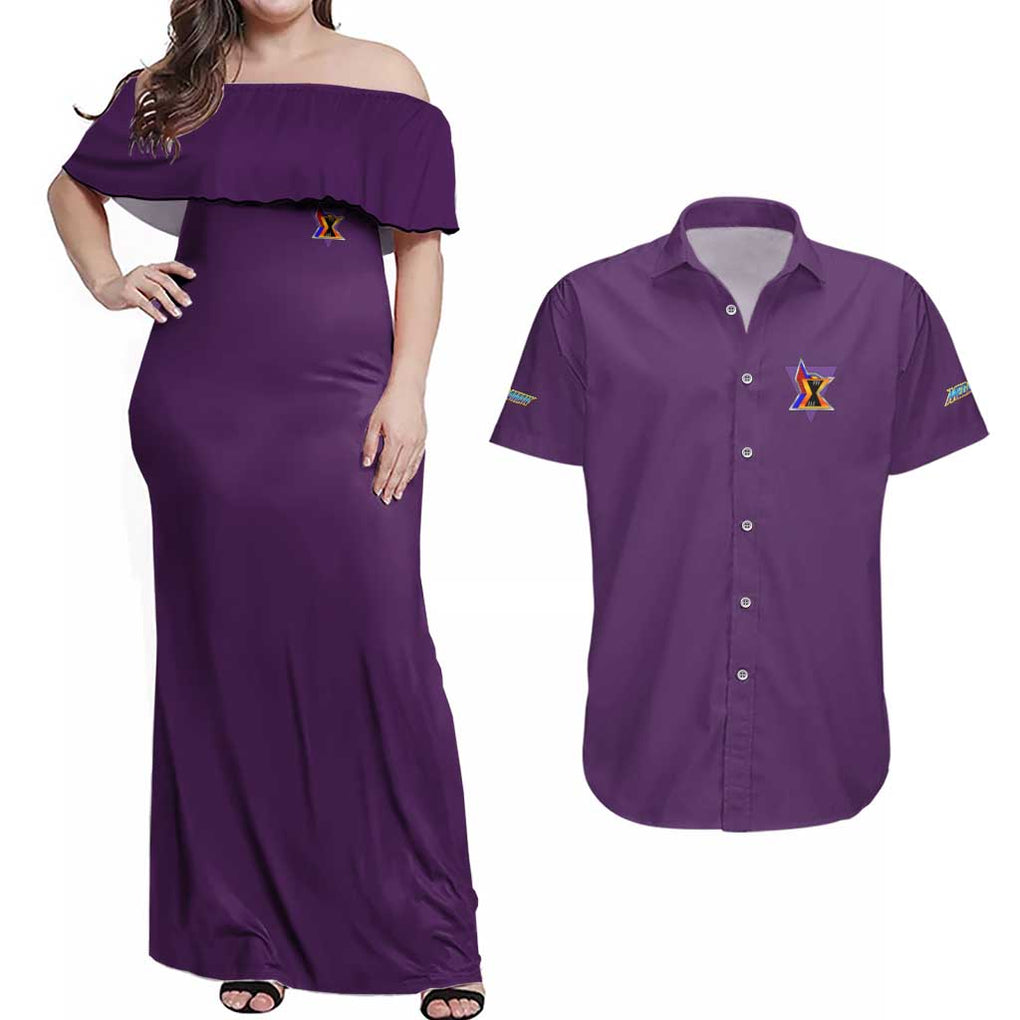 Sigma Mega Man Couples Matching Off Shoulder Maxi Dress and Hawaiian Shirt Anime Style