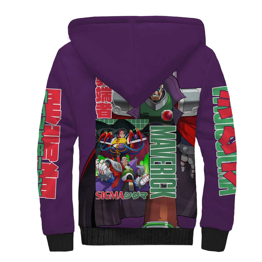 Sigma Mega Man Sherpa Hoodie Anime Style