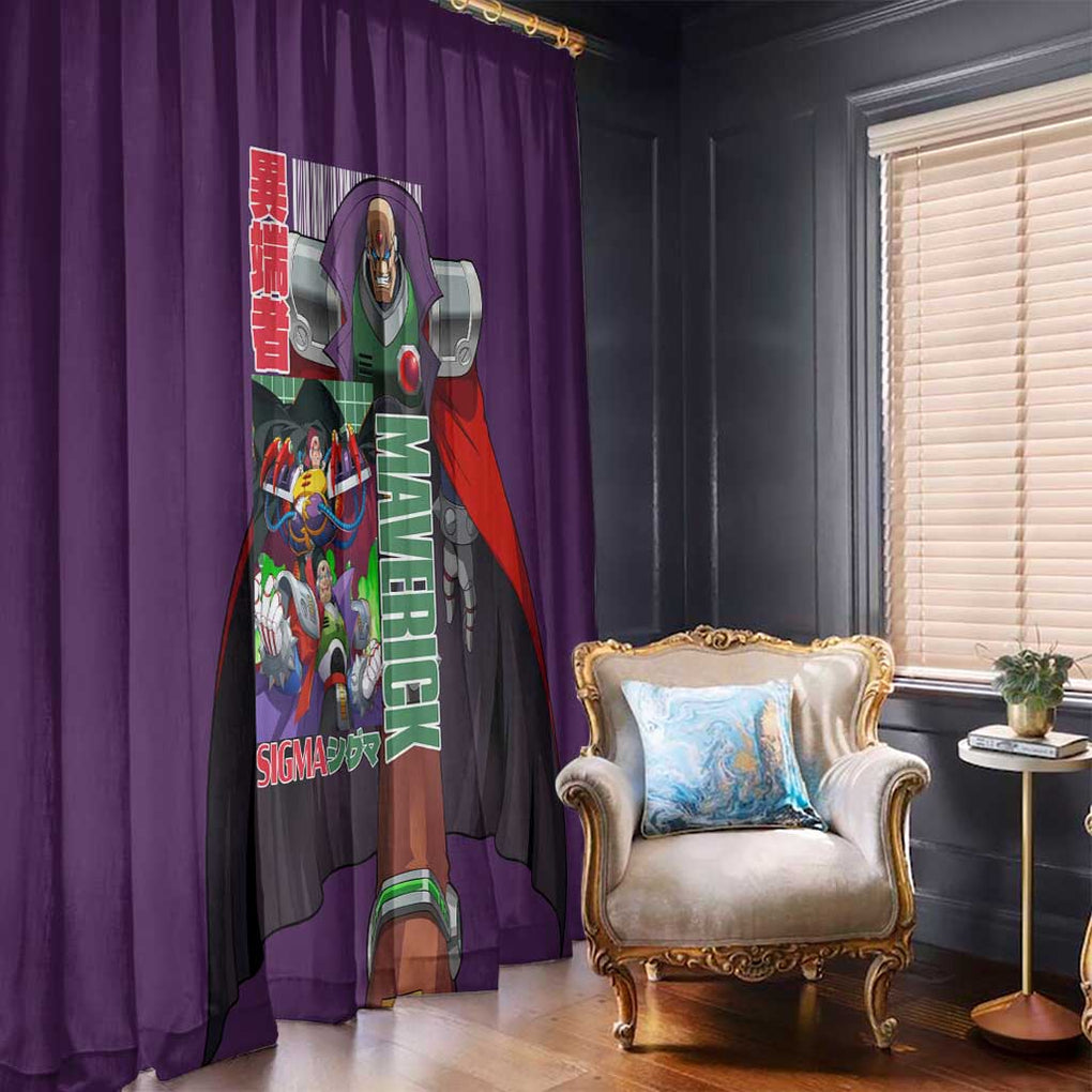 Sigma Mega Man Window Curtain Anime Style