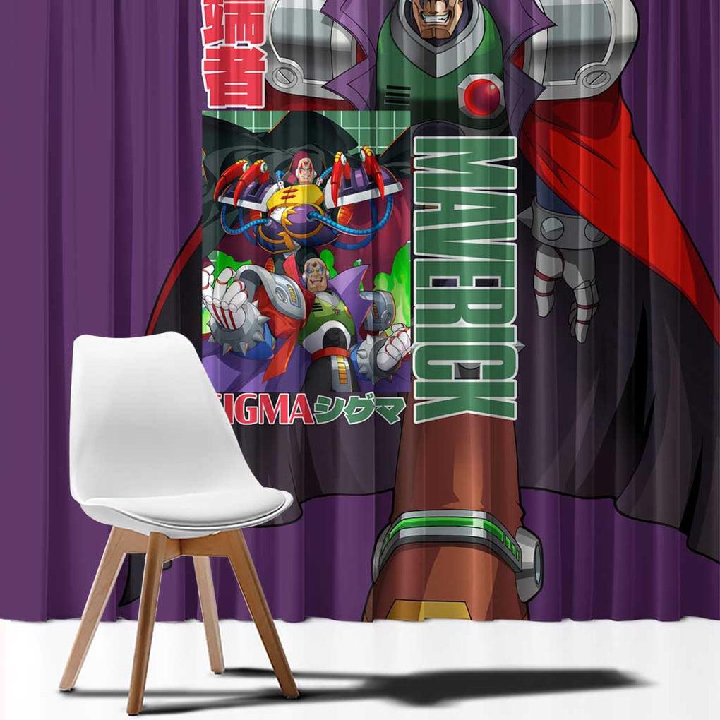 Sigma Mega Man Window Curtain Anime Style