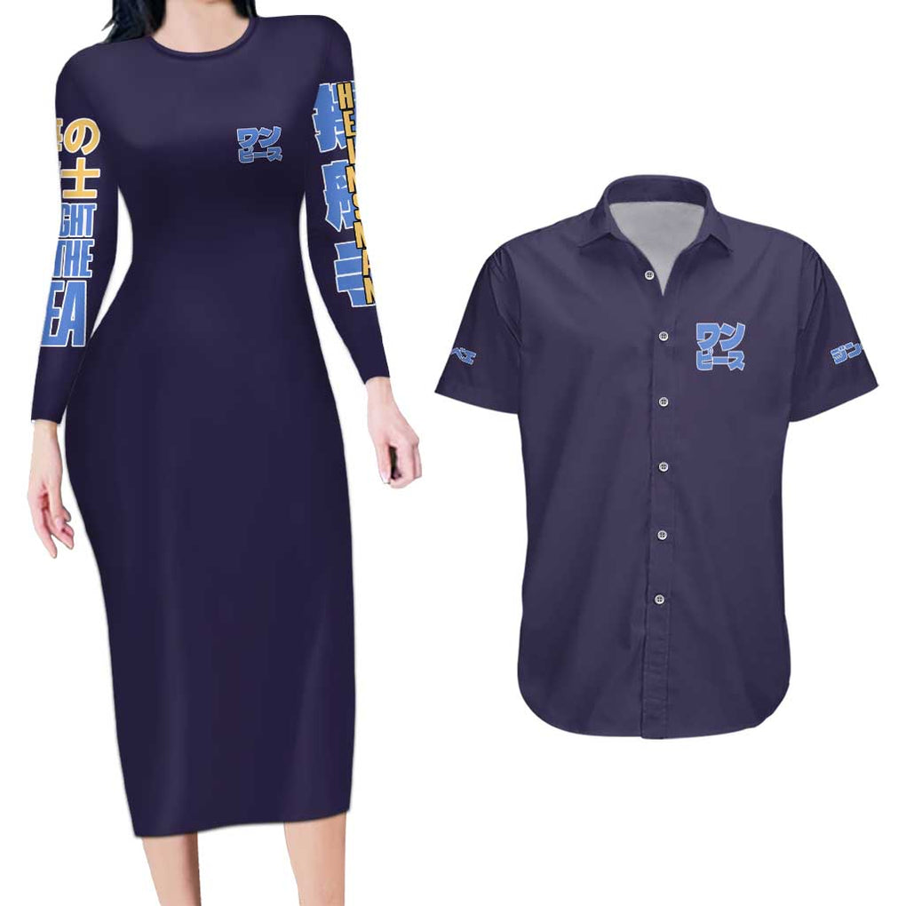 Jinbe V2 One Piece Couples Matching Long Sleeve Bodycon Dress and Hawaiian Shirt Anime Style