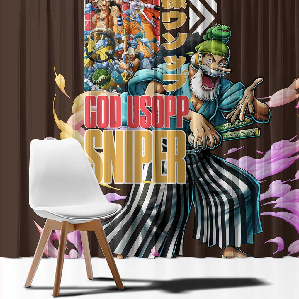 Usopp V2 One Piece Window Curtain Anime Style