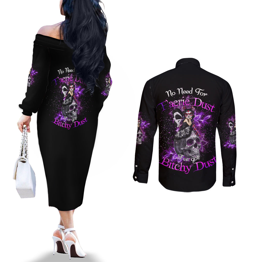 ive-got-b-dust-couples-matching-off-the-shoulder-long-sleeve-dress-and-long-sleeve-button-shirt
