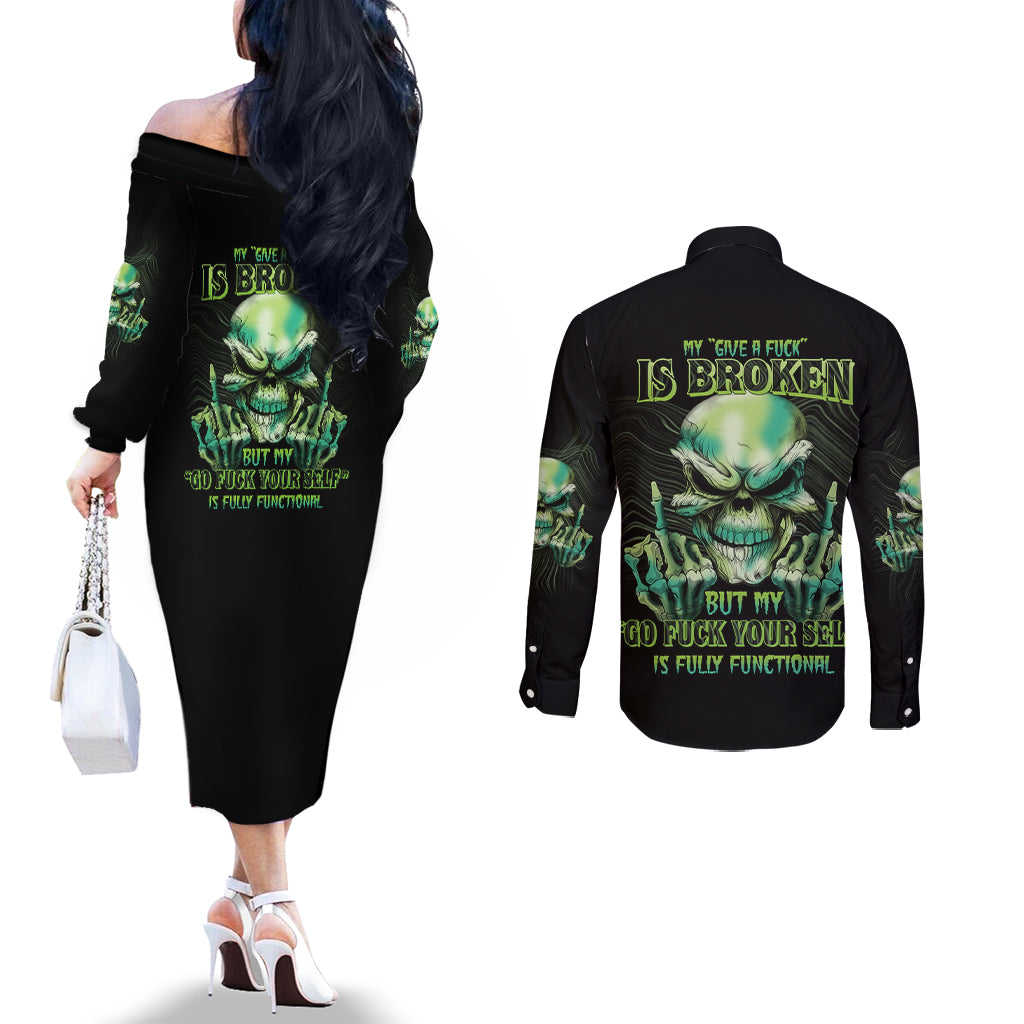 my-give-a-f-madly-skull-couples-matching-off-the-shoulder-long-sleeve-dress-and-long-sleeve-button-shirt