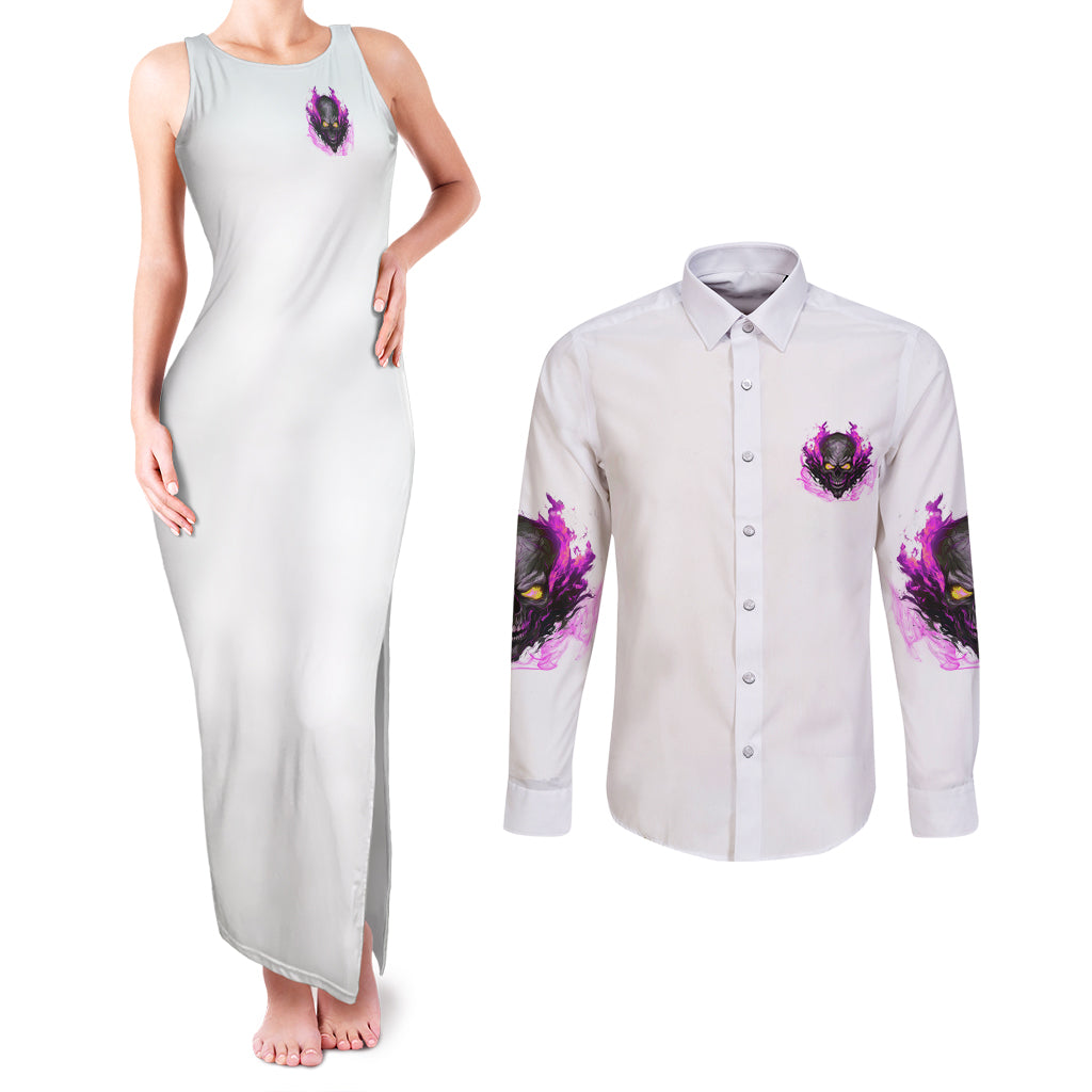 walk-away-fire-eyes-skull-couples-matching-tank-maxi-dress-and-long-sleeve-button-shirt