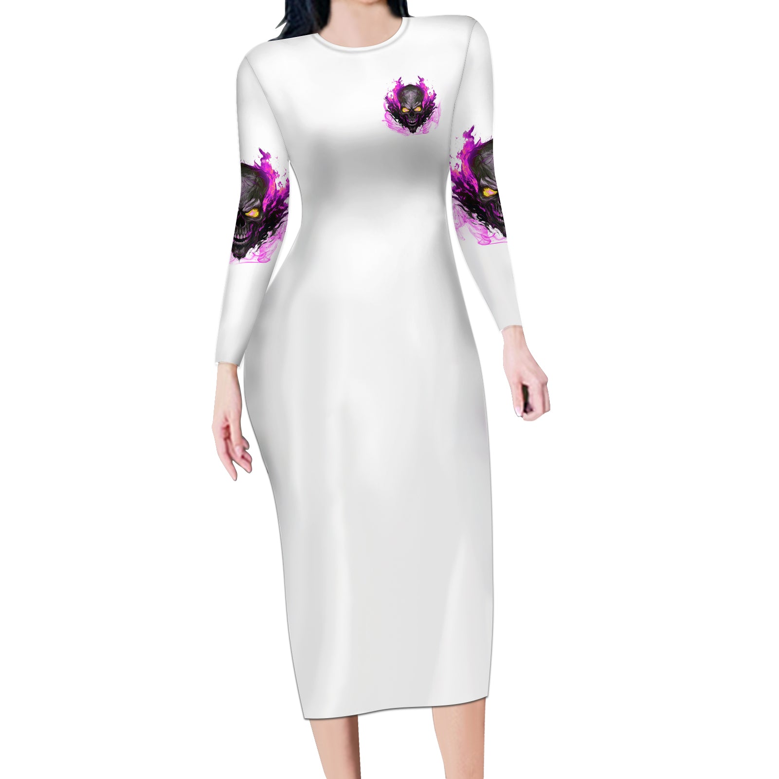 walk-away-fire-eyes-skull-long-sleeve-bodycon-dress