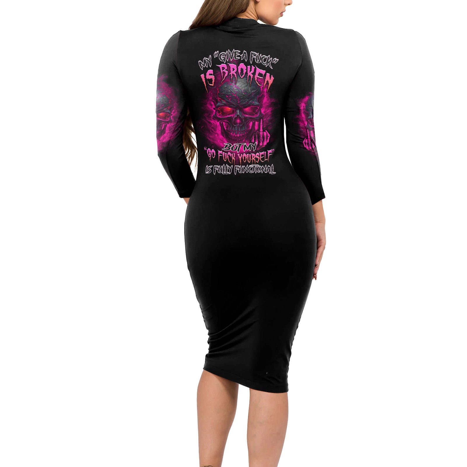 my-give-a-f-is-broken-long-sleeve-bodycon-dress