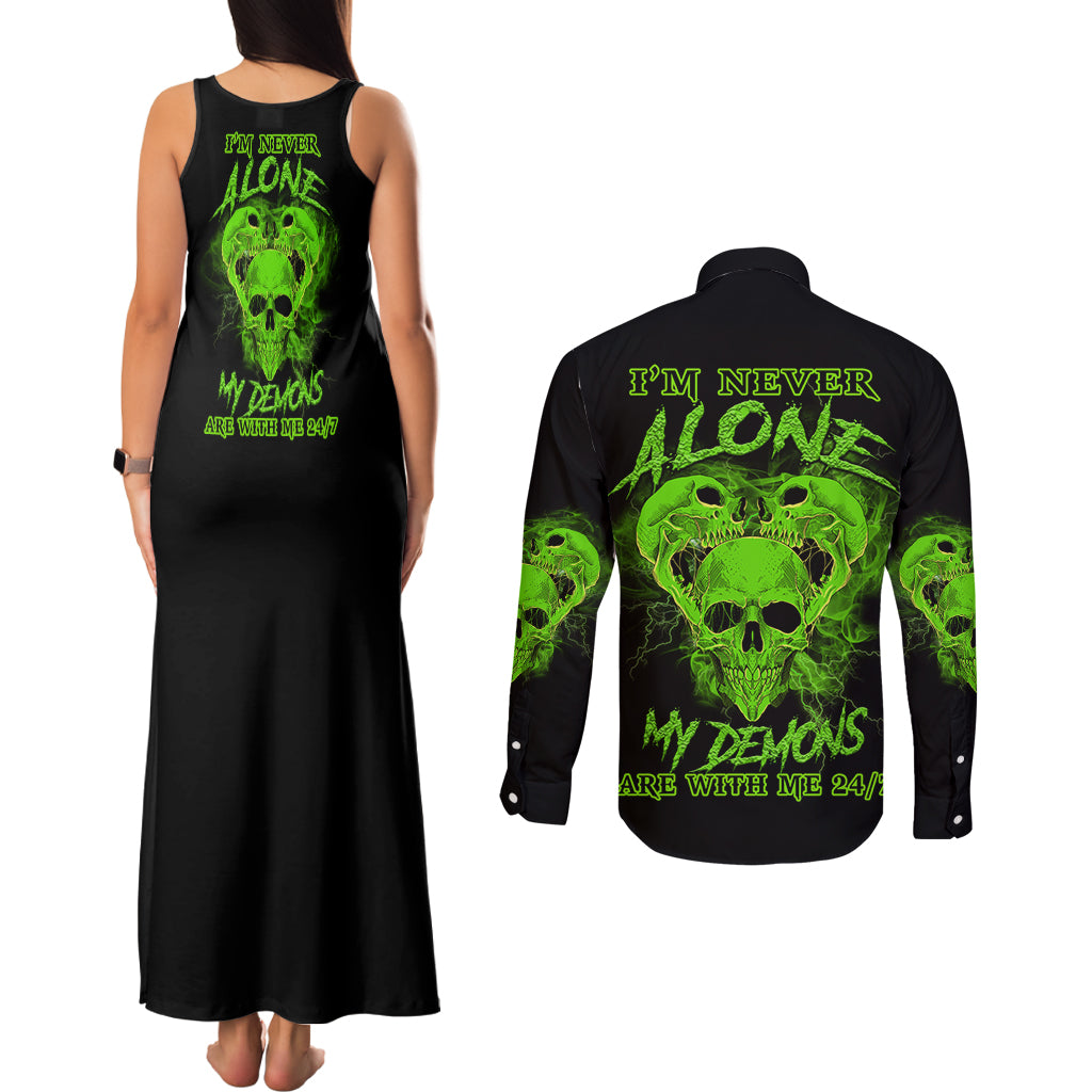 im-never-alone-skull-demon-couples-matching-tank-maxi-dress-and-long-sleeve-button-shirt