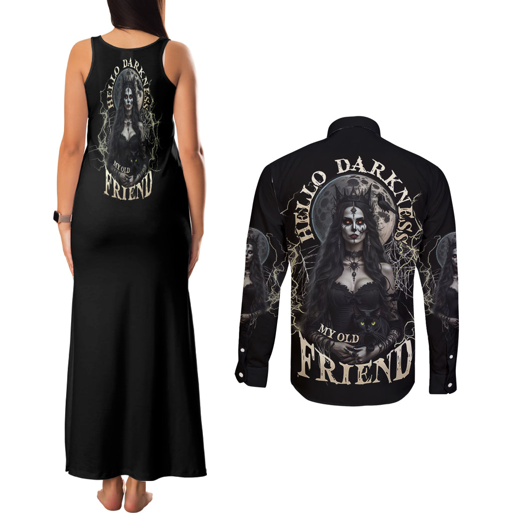 hello-darkness-my-old-friend-halloween-witch-couples-matching-tank-maxi-dress-and-long-sleeve-button-shirt