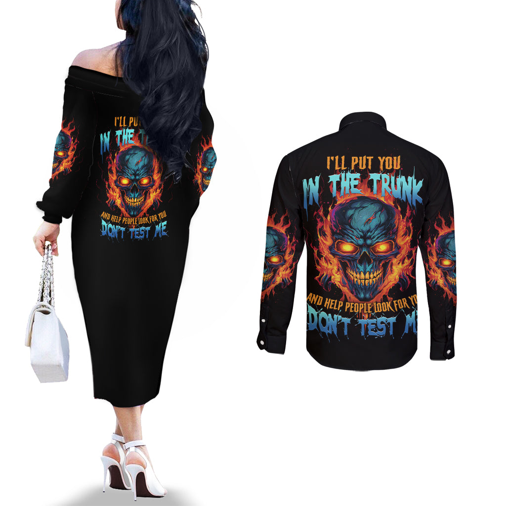 ill-put-you-in-the-trunk-couples-matching-off-the-shoulder-long-sleeve-dress-and-long-sleeve-button-shirt