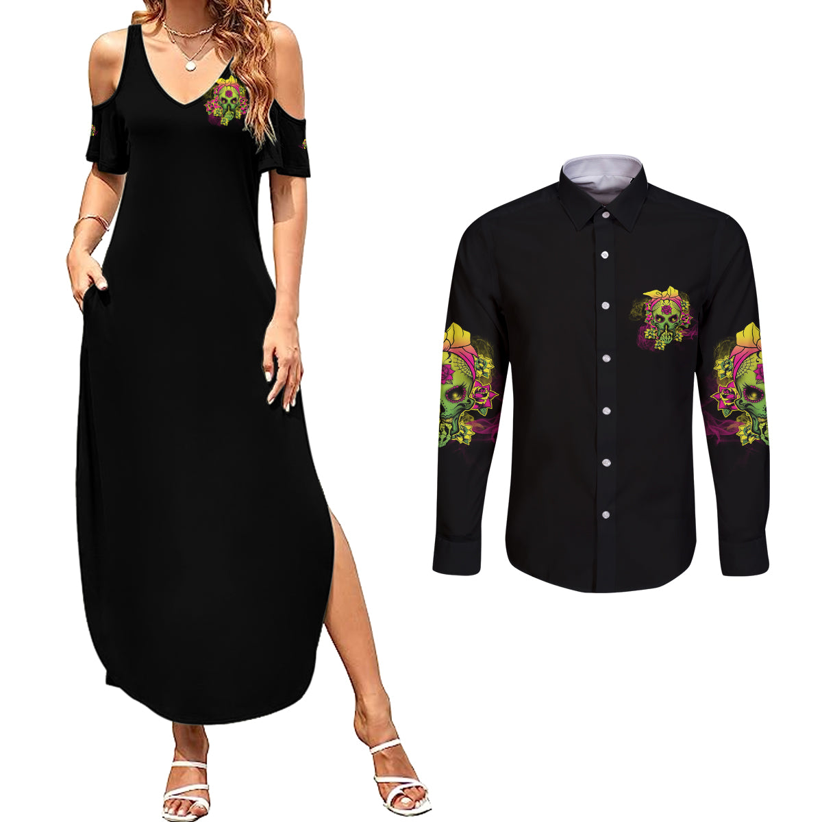 im-a-b-with-a-low-bullshit-tolerance-dont-try-me-couples-matching-summer-maxi-dress-and-long-sleeve-button-shirt