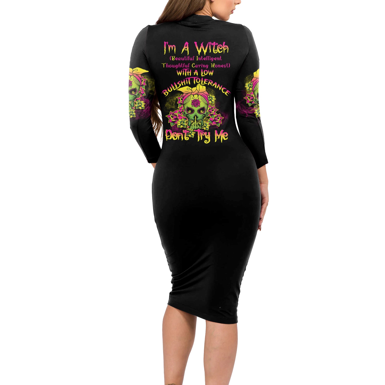 im-a-b-with-a-low-bullshit-tolerance-dont-try-me-long-sleeve-bodycon-dress