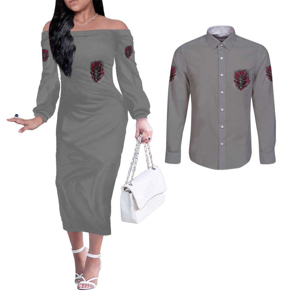 your-demons-hide-under-your-bed-couples-matching-off-the-shoulder-long-sleeve-dress-and-long-sleeve-button-shirt