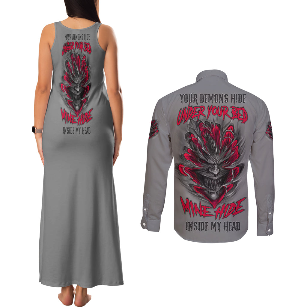 your-demons-hide-under-your-bed-couples-matching-tank-maxi-dress-and-long-sleeve-button-shirt