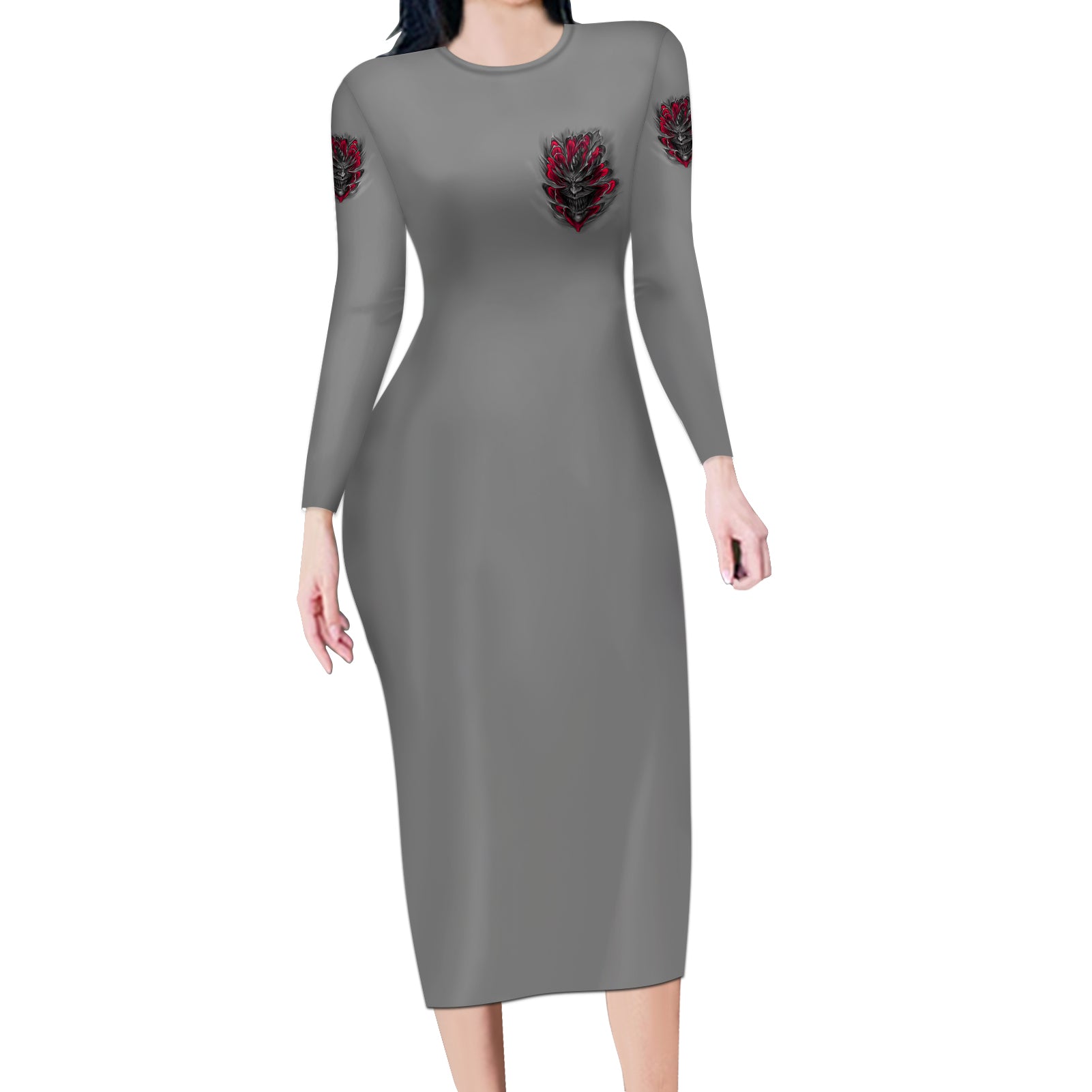your-demons-hide-under-your-bed-long-sleeve-bodycon-dress
