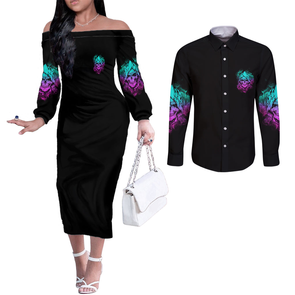 once-i-get-an-attitude-reaper-couples-matching-off-the-shoulder-long-sleeve-dress-and-long-sleeve-button-shirt