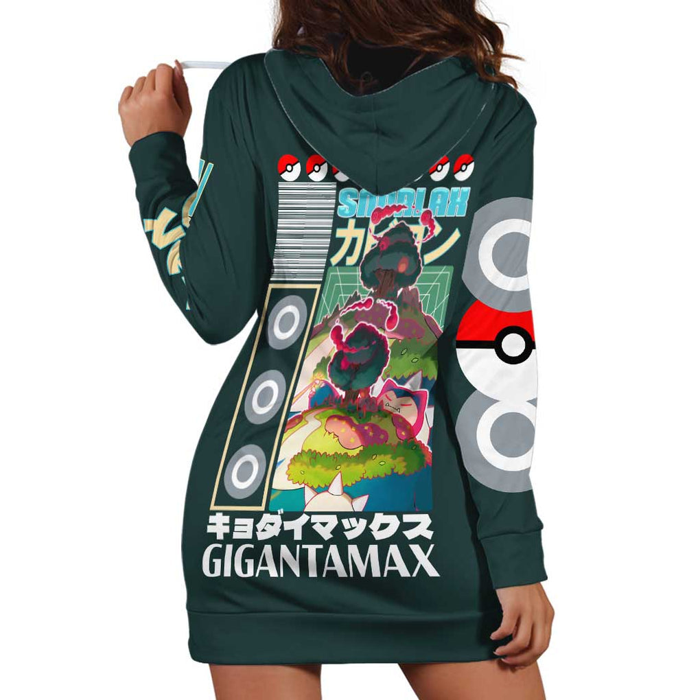Gigantamax Snorlax Poke Hoodie Dress Japan Anime Style