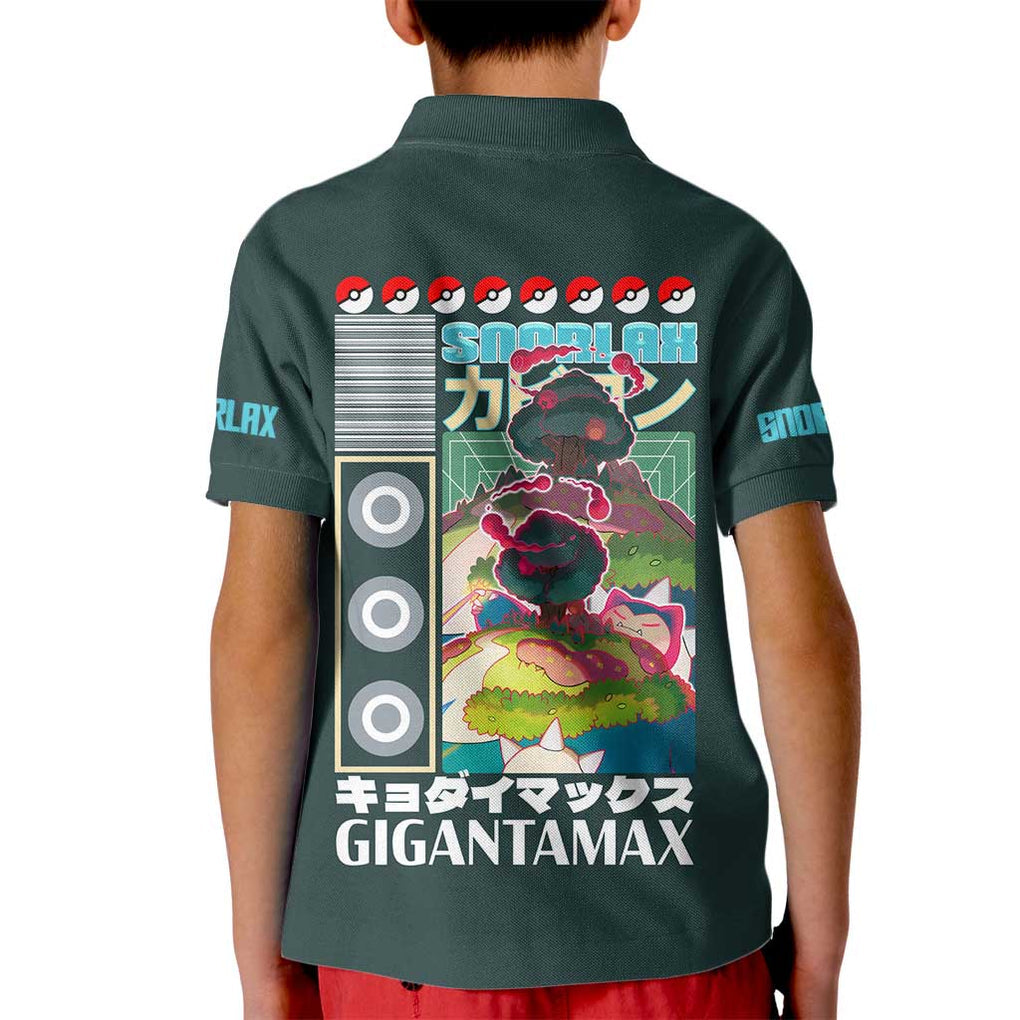 Gigantamax Snorlax Poke Kid Polo Shirt Japan Anime Style
