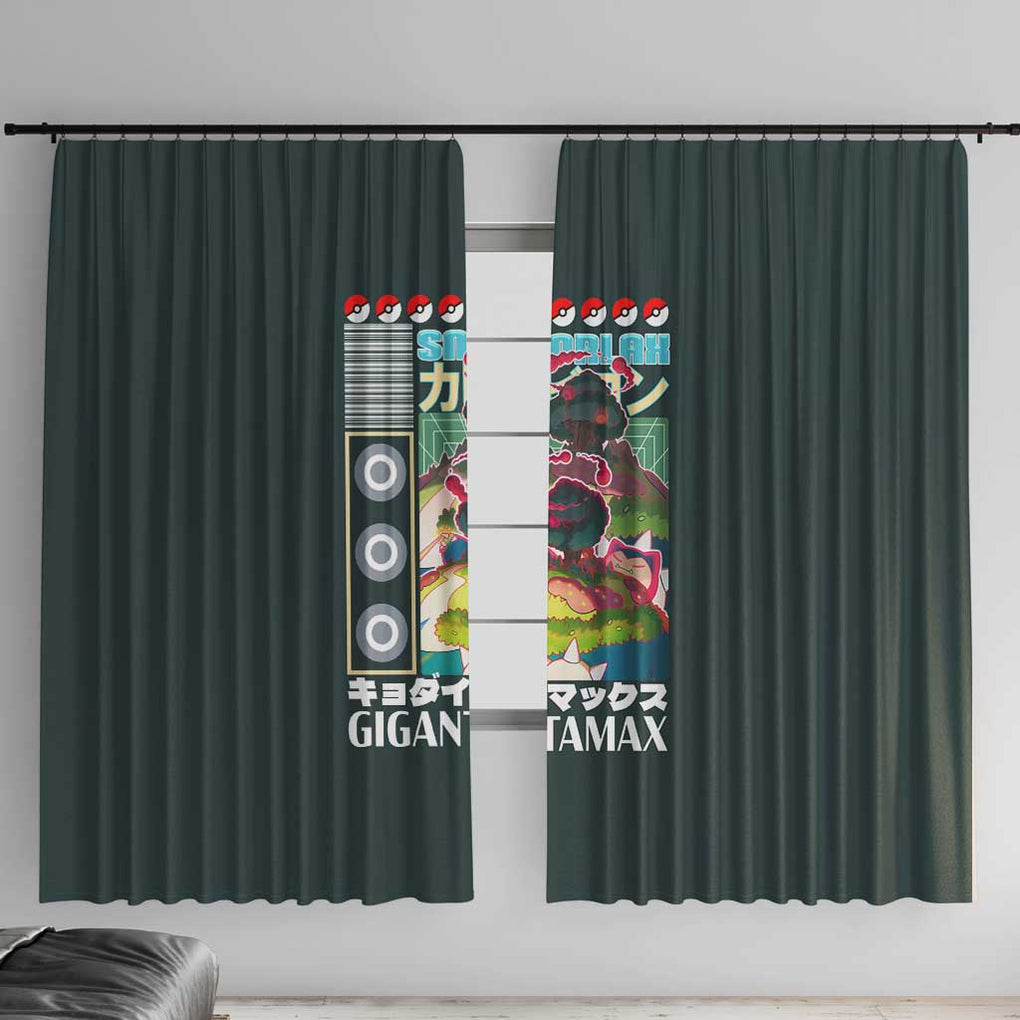 Gigantamax Snorlax Poke Window Curtain Japan Anime Style