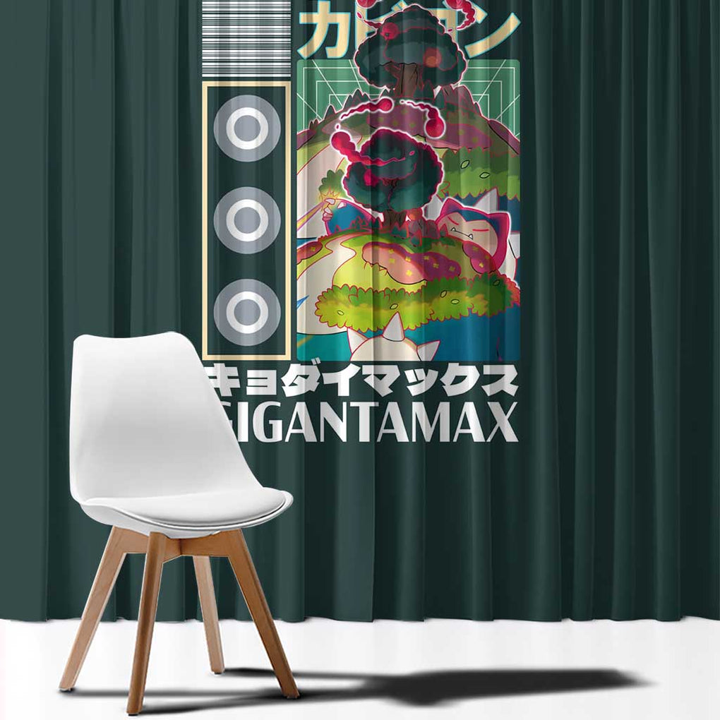 Gigantamax Snorlax Poke Window Curtain Japan Anime Style