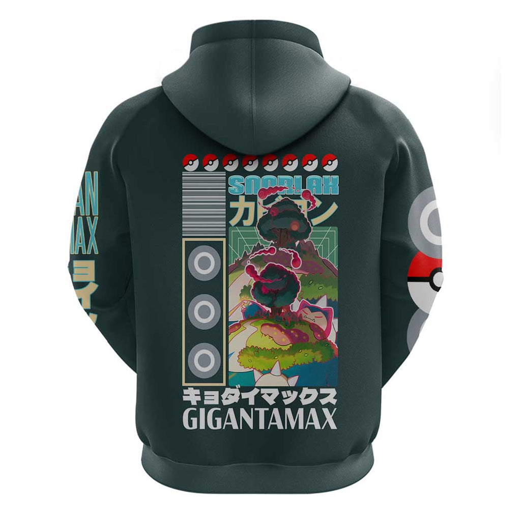 Gigantamax Snorlax Poke Zip Hoodie Japan Anime Style