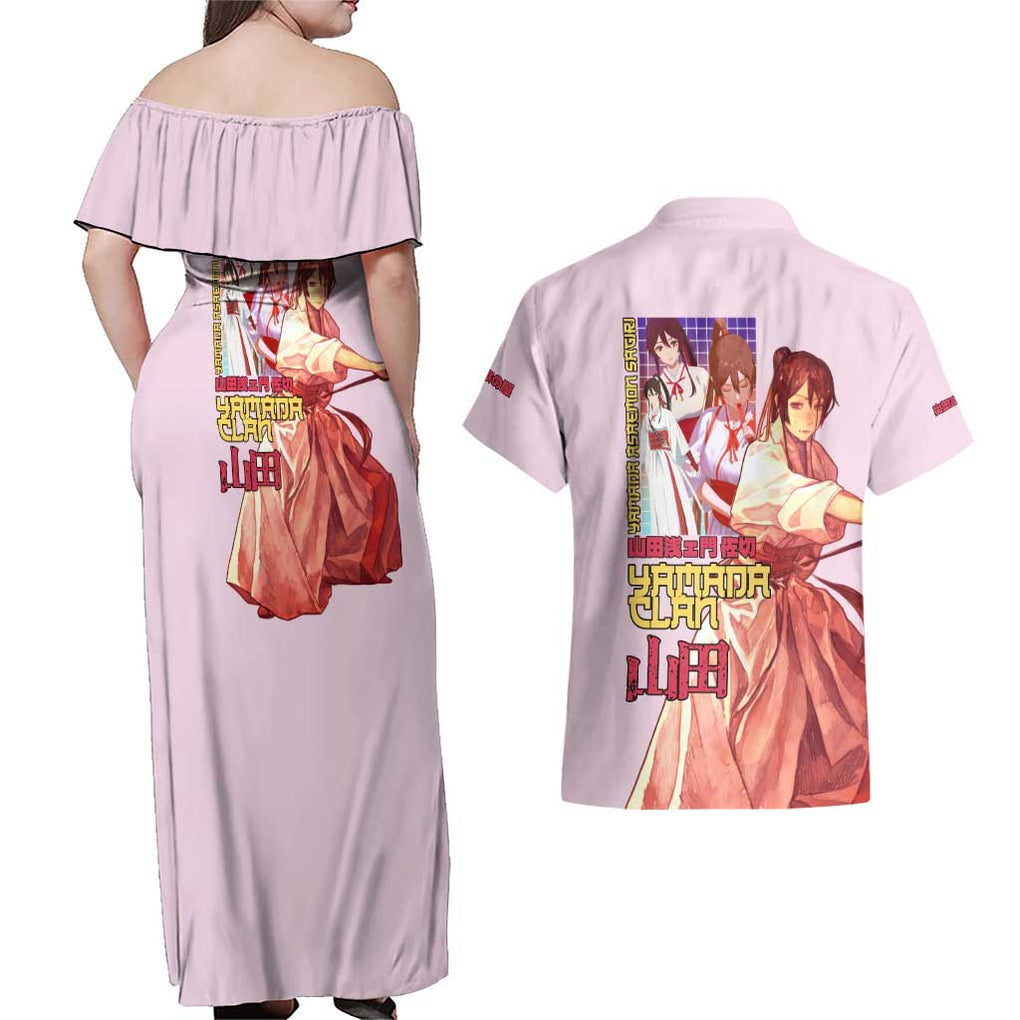 Yamada Asaemon Sagiri Hell’s Paradise Couples Matching Off Shoulder Maxi Dress and Hawaiian Shirt Japan Anime Style