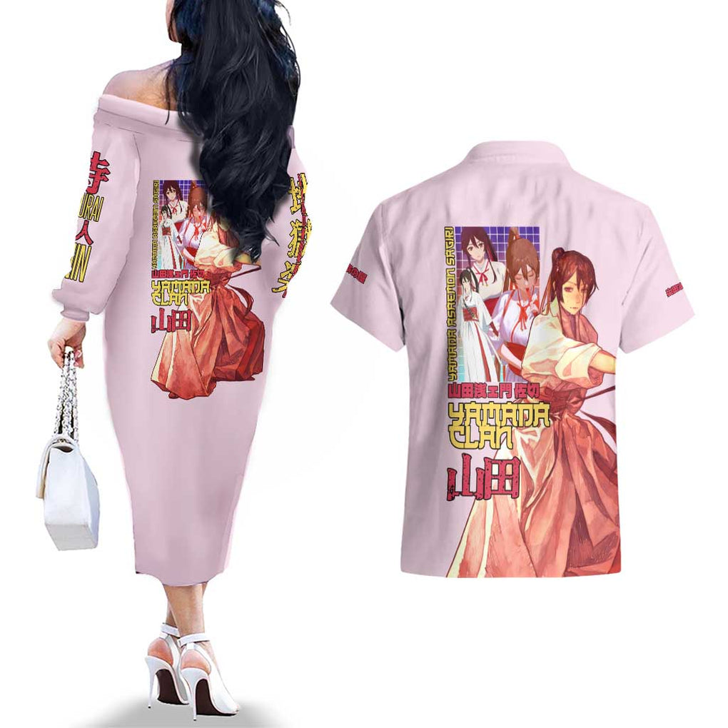 Yamada Asaemon Sagiri Hell’s Paradise Couples Matching Off The Shoulder Long Sleeve Dress and Hawaiian Shirt Japan Anime Style