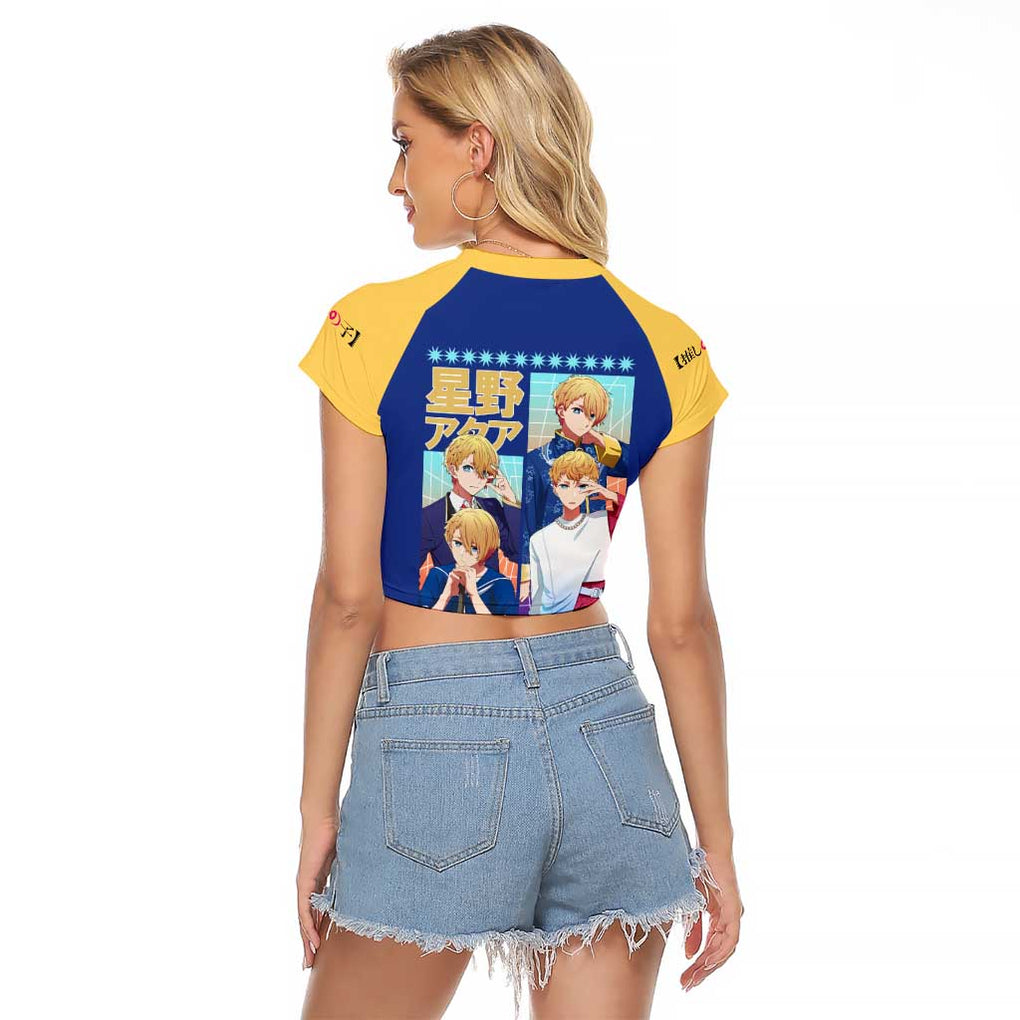 Aqua Hoshino Oshi no Ko Raglan Cropped T Shirt Japan Anime Style