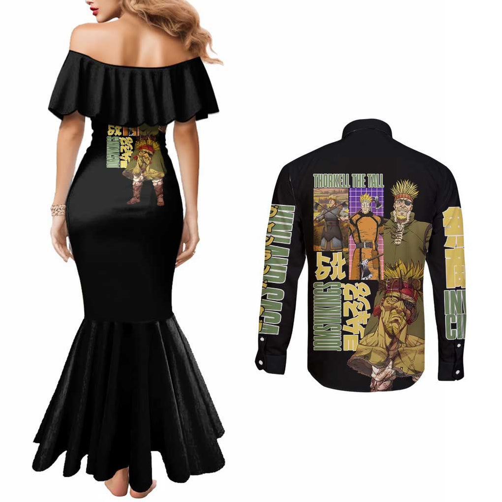 Thorkell Vinland Saga Couples Matching Mermaid Dress and Long Sleeve Button Shirt Japan Anime Style