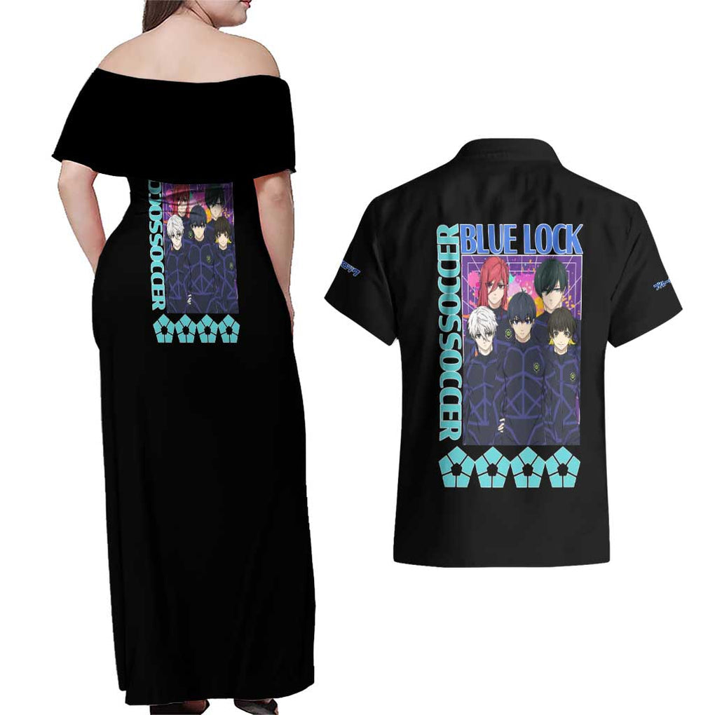 Blue Lock Couples Matching Off Shoulder Maxi Dress and Hawaiian Shirt Japan Anime Style
