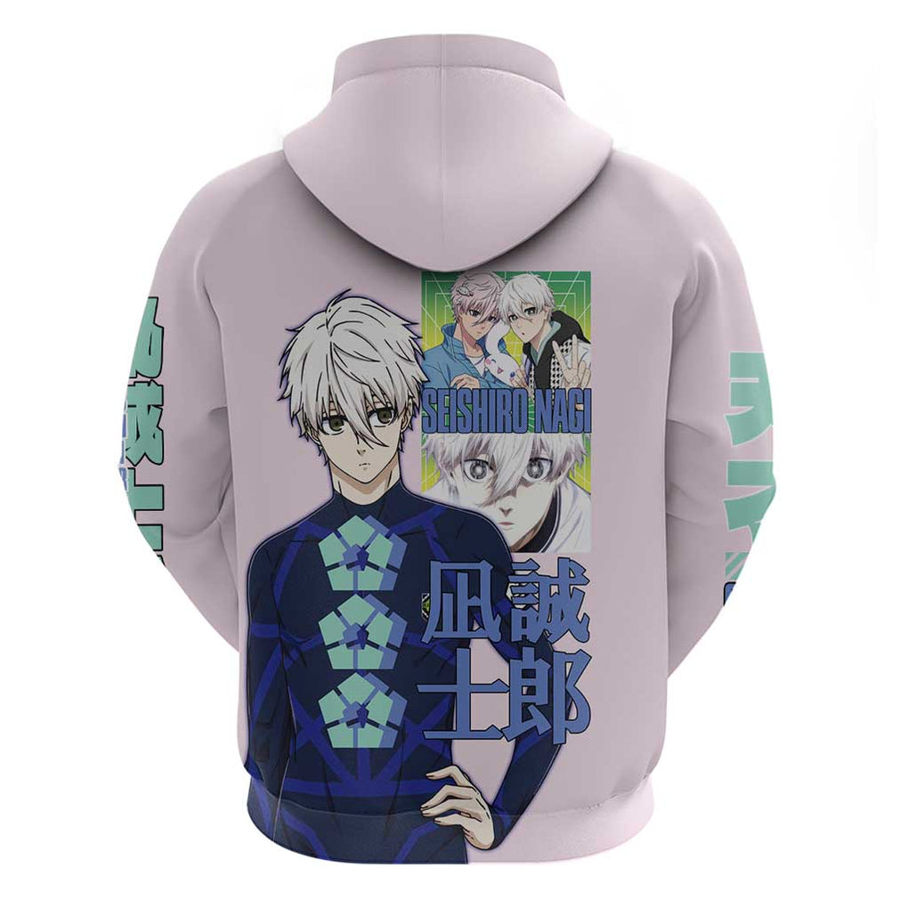 Seishiro Nagi Blue Lock Zip Hoodie Japan Anime Style