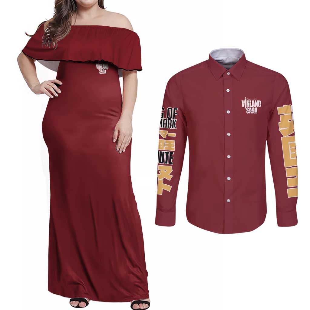 Canute Vinland Saga Couples Matching Off Shoulder Maxi Dress and Long Sleeve Button Shirt Japan Anime Style - The Mazicc
