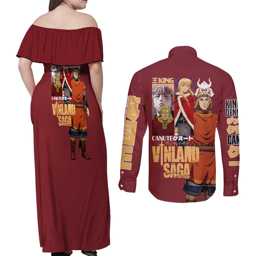 Canute Vinland Saga Couples Matching Off Shoulder Maxi Dress and Long Sleeve Button Shirt Japan Anime Style - The Mazicc