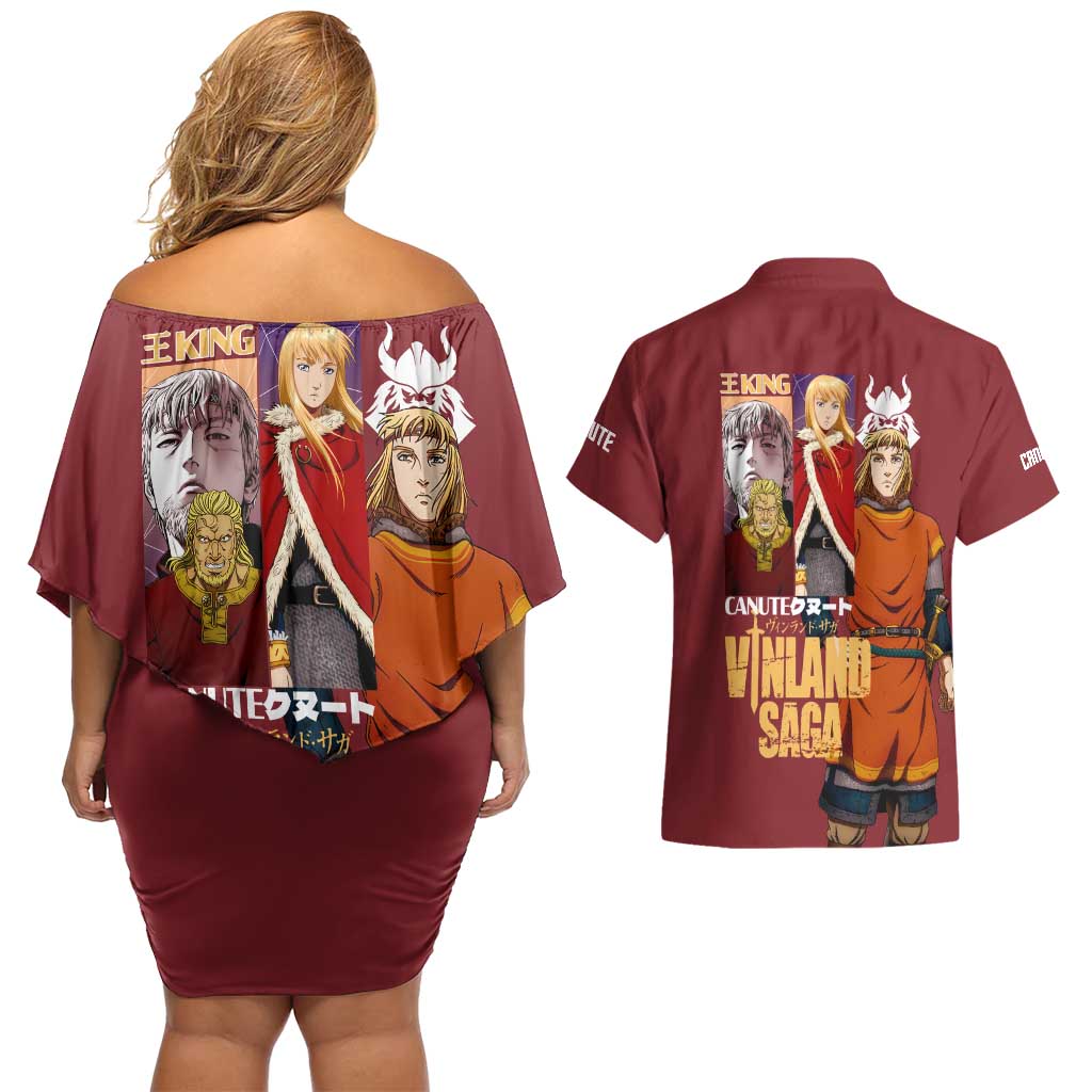 Canute Vinland Saga Couples Matching Off Shoulder Short Dress and Hawaiian Shirt Japan Anime Style - The Mazicc