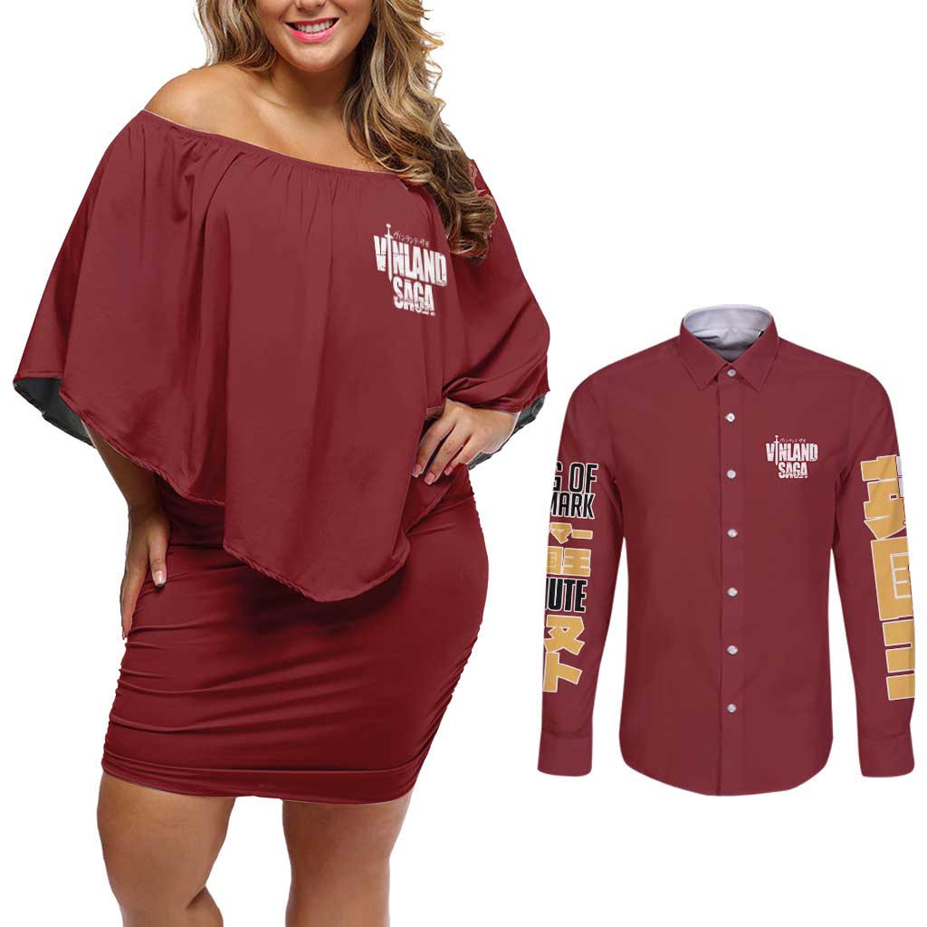 Canute Vinland Saga Couples Matching Off Shoulder Short Dress and Long Sleeve Button Shirt Japan Anime Style - The Mazicc