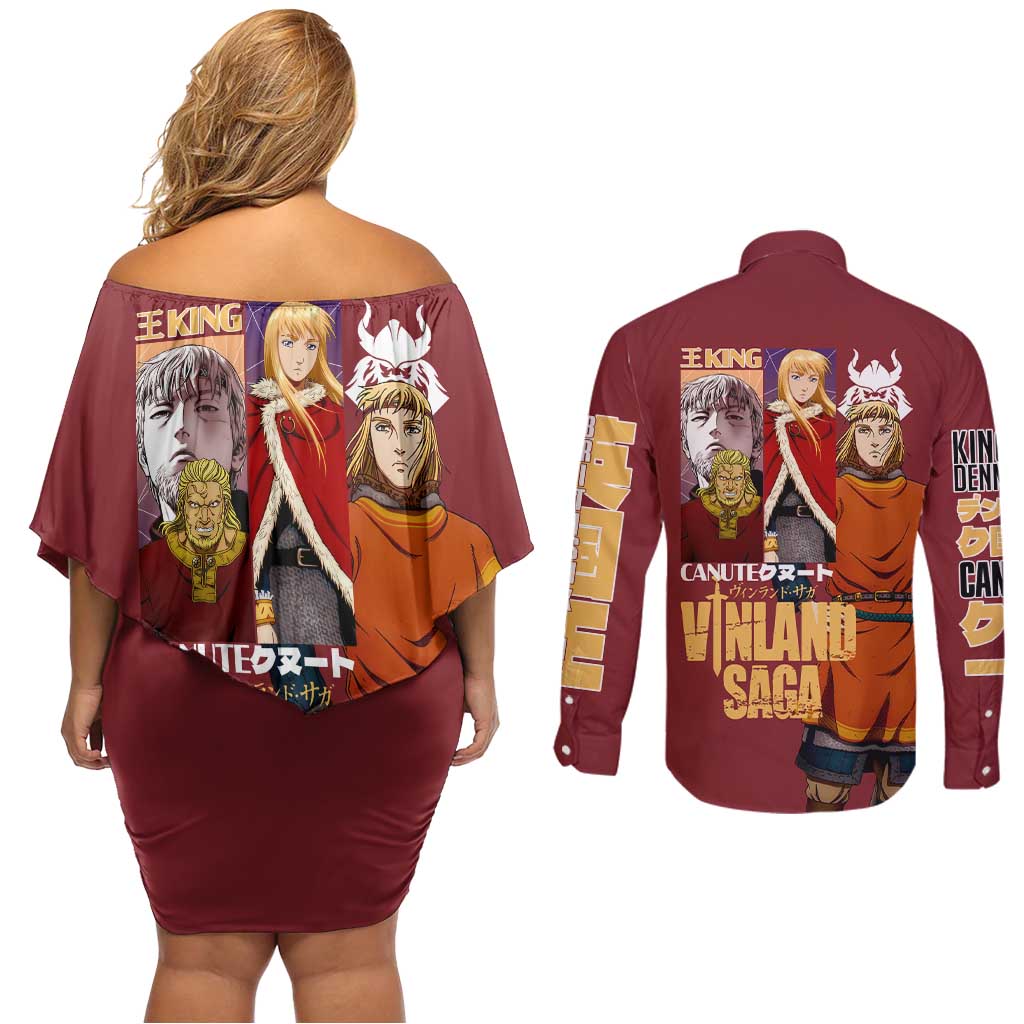 Canute Vinland Saga Couples Matching Off Shoulder Short Dress and Long Sleeve Button Shirt Japan Anime Style - The Mazicc