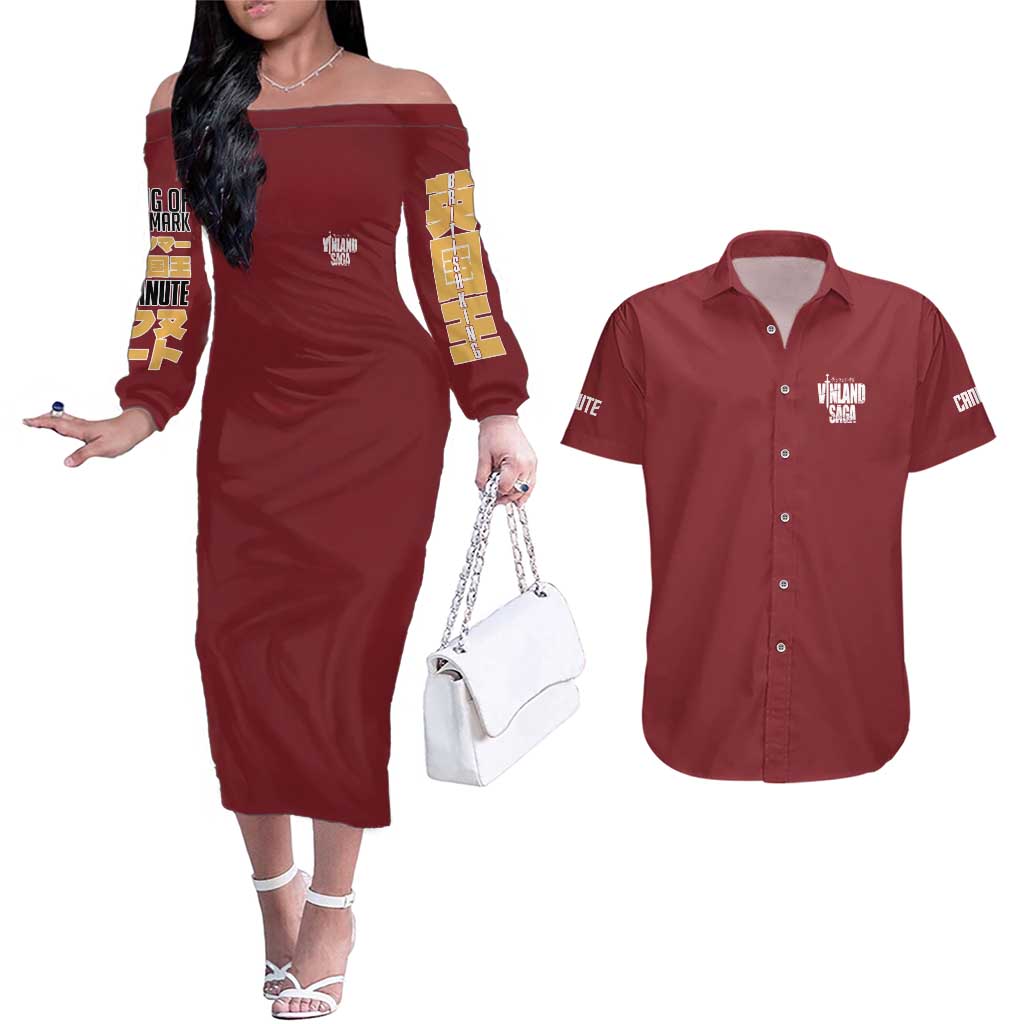 Canute Vinland Saga Couples Matching Off The Shoulder Long Sleeve Dress and Hawaiian Shirt Japan Anime Style - The Mazicc