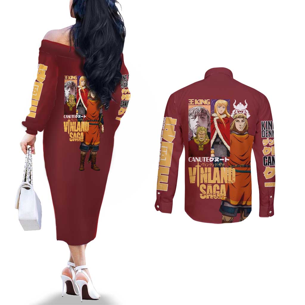 Canute Vinland Saga Couples Matching Off The Shoulder Long Sleeve Dress and Long Sleeve Button Shirt Japan Anime Style - The Mazicc