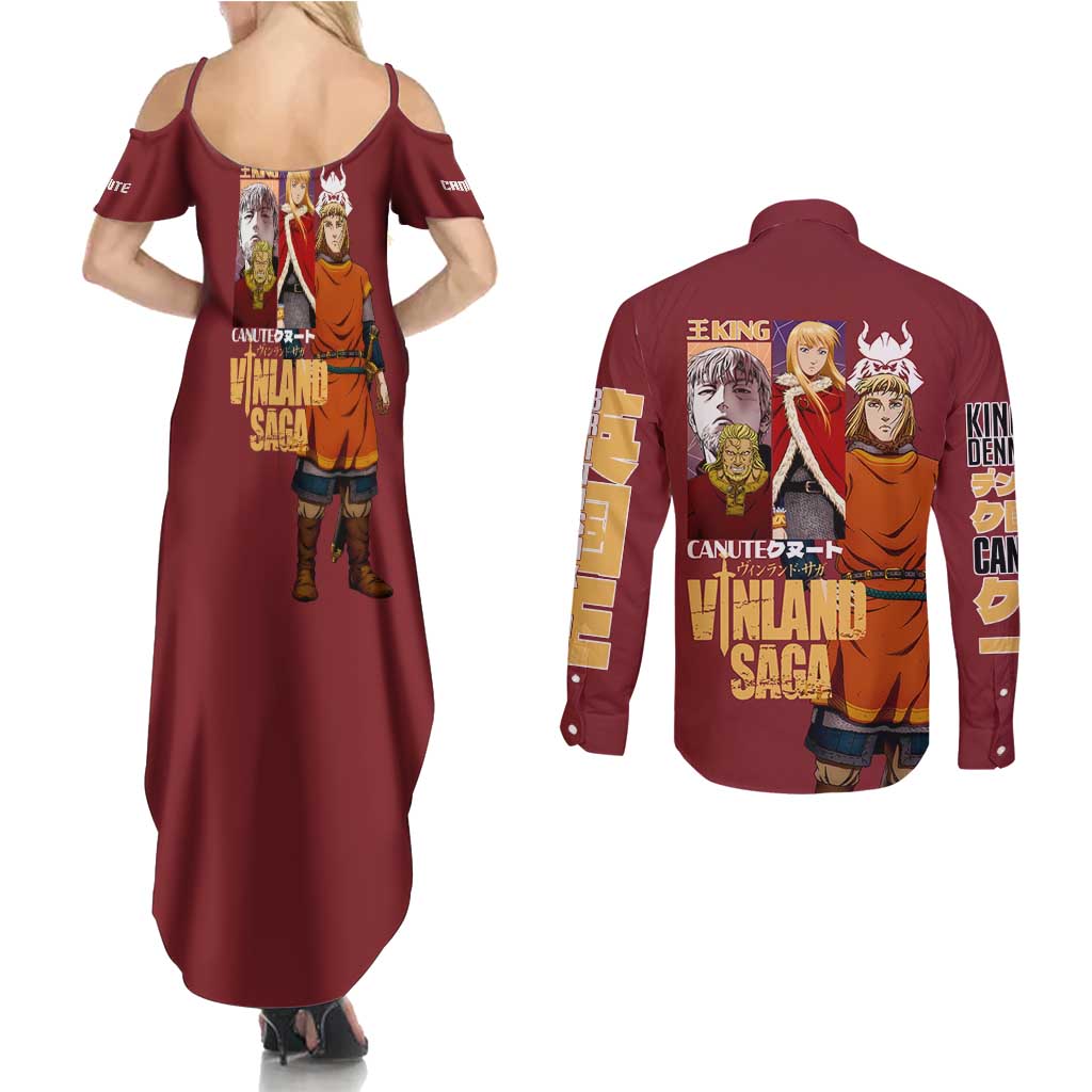 Canute Vinland Saga Couples Matching Summer Maxi Dress and Long Sleeve Button Shirt Japan Anime Style - The Mazicc