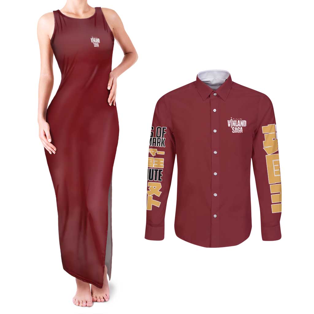 Canute Vinland Saga Couples Matching Tank Maxi Dress and Long Sleeve Button Shirt Japan Anime Style - The Mazicc