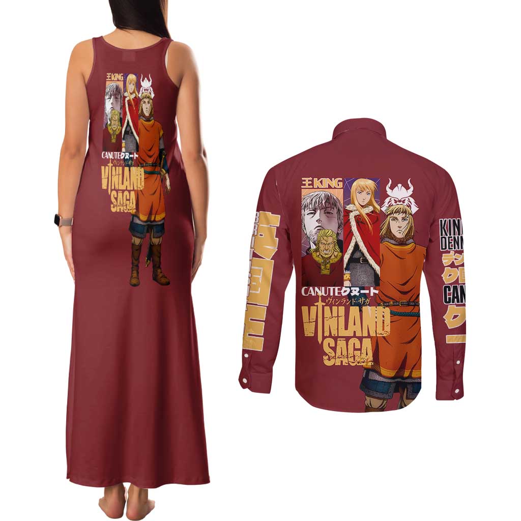 Canute Vinland Saga Couples Matching Tank Maxi Dress and Long Sleeve Button Shirt Japan Anime Style - The Mazicc