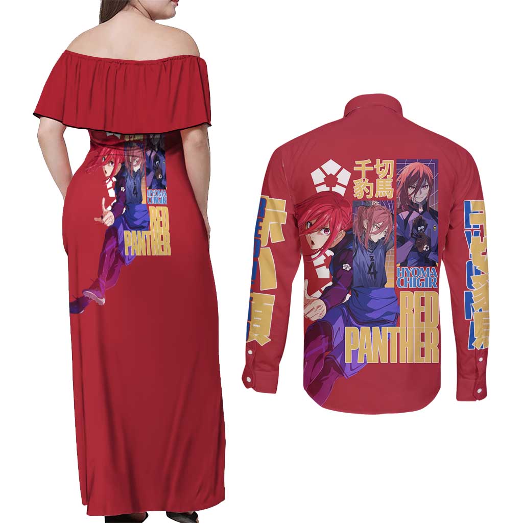 Hyoma Chigiri Blue Lock Couples Matching Off Shoulder Maxi Dress and Long Sleeve Button Shirt Japan Anime Style - The Mazicc