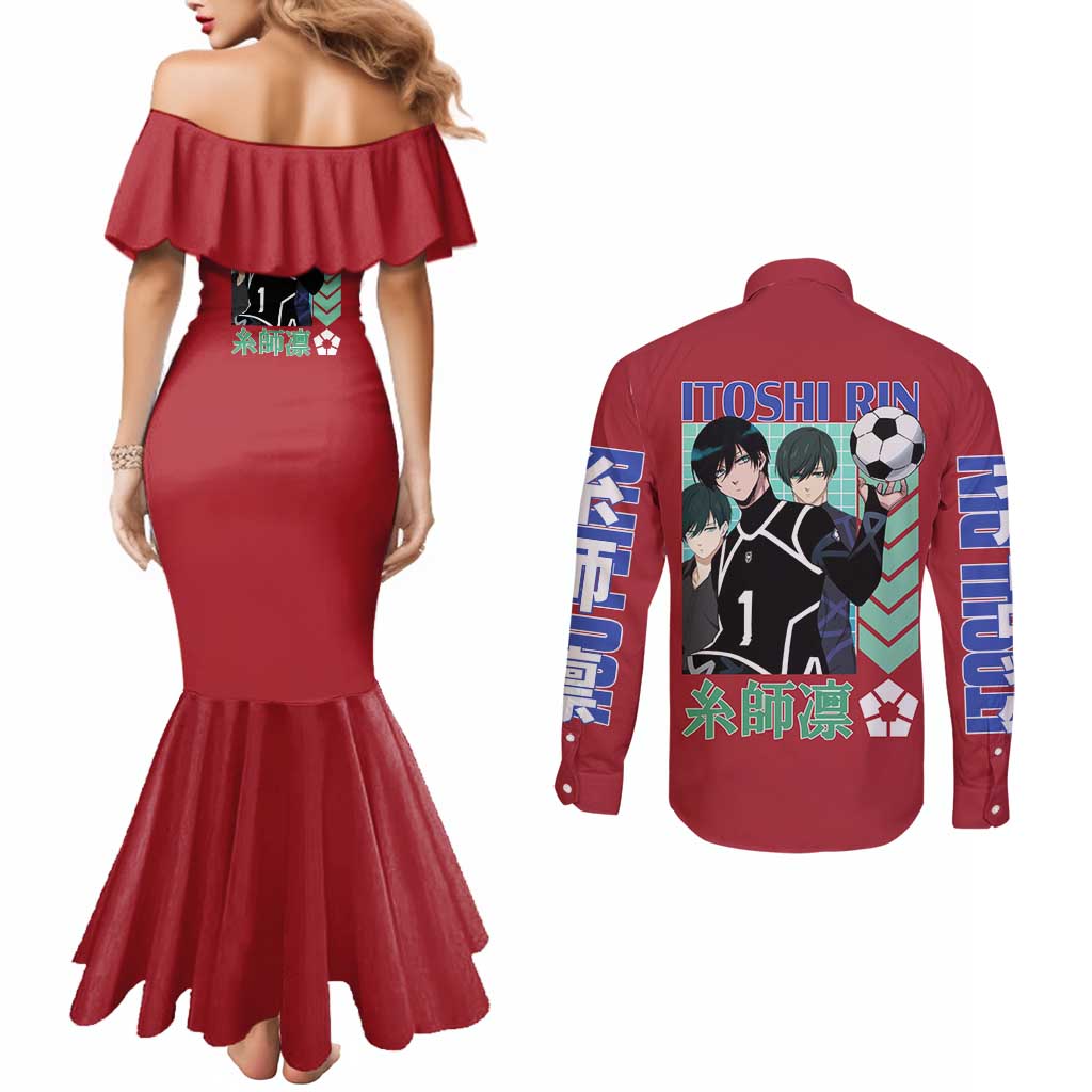 Itoshi Rin Blue Lock Couples Matching Mermaid Dress and Long Sleeve Button Shirt Japan Anime Style - The Mazicc