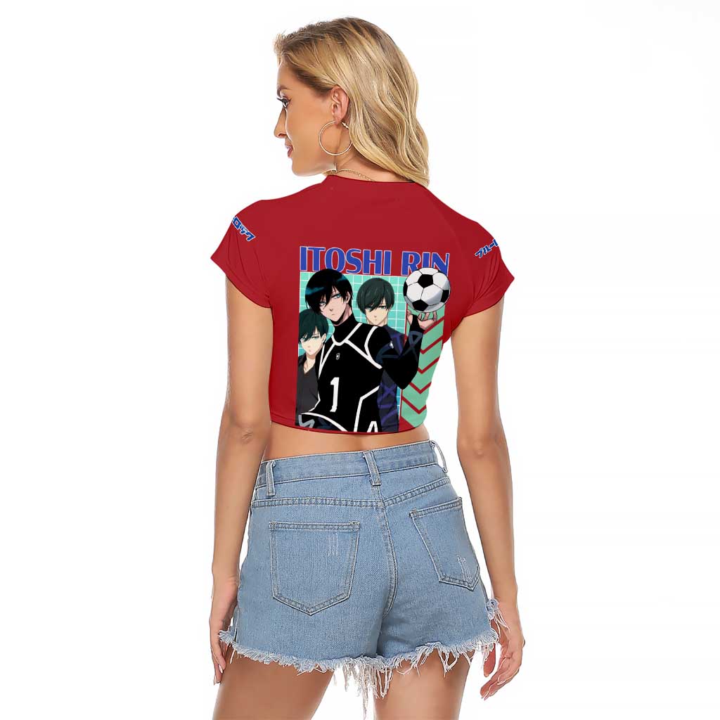 Itoshi Rin Blue Lock Raglan Cropped T Shirt Japan Anime Style - The Mazicc