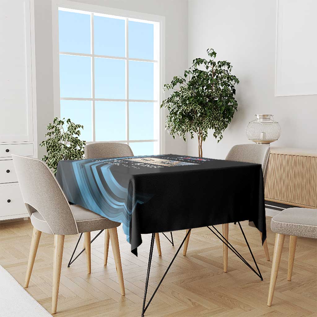 Toshiro Hitsugaya Bleach Anime Black and Blue Theme Tablecloth with Ice Dragon Elements and Japanese Quote Design - The Mazicc