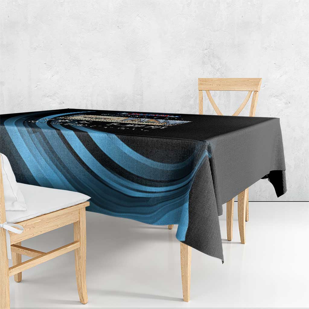 Toshiro Hitsugaya Bleach Anime Black and Blue Theme Tablecloth with Ice Dragon Elements and Japanese Quote Design - The Mazicc