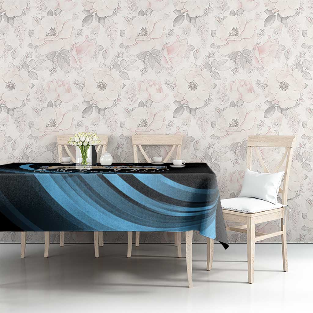 Toshiro Hitsugaya Bleach Anime Black and Blue Theme Tablecloth with Ice Dragon Elements and Japanese Quote Design - The Mazicc
