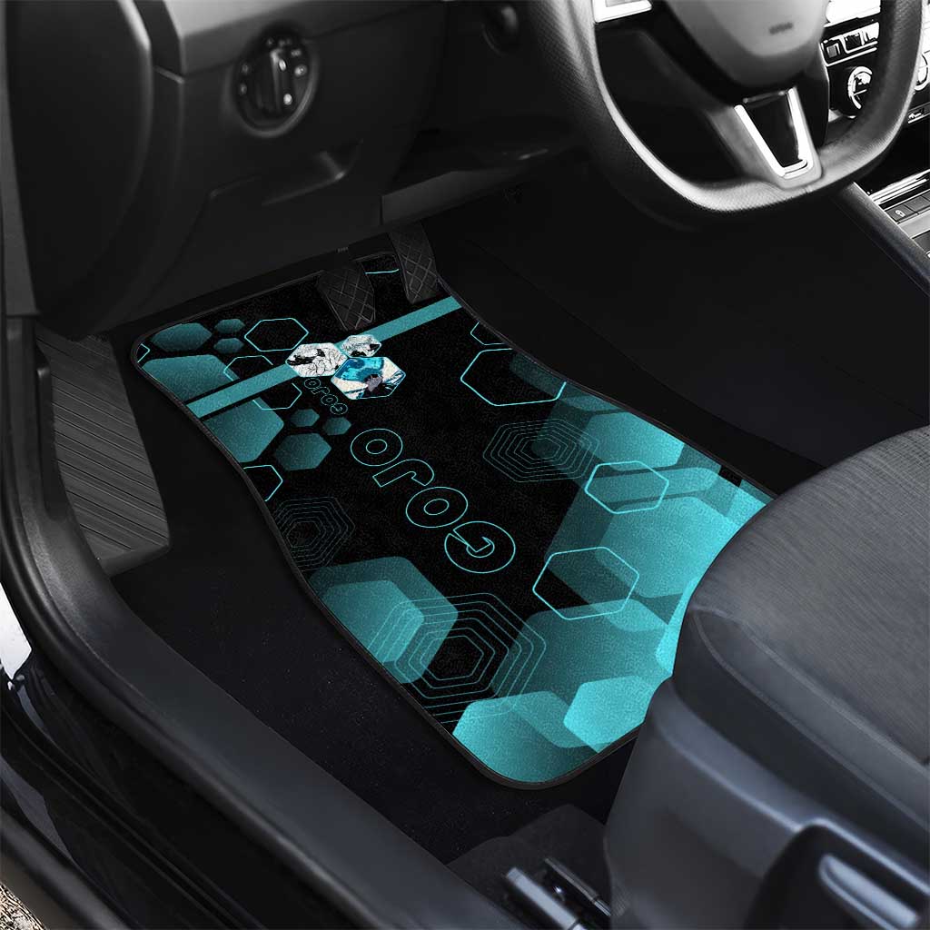 Gojo Satoru Jujutsu Kaisen Blue Hexagon Pattern Car Mats with Intense Expressions and Modern Anime Art - The Mazicc