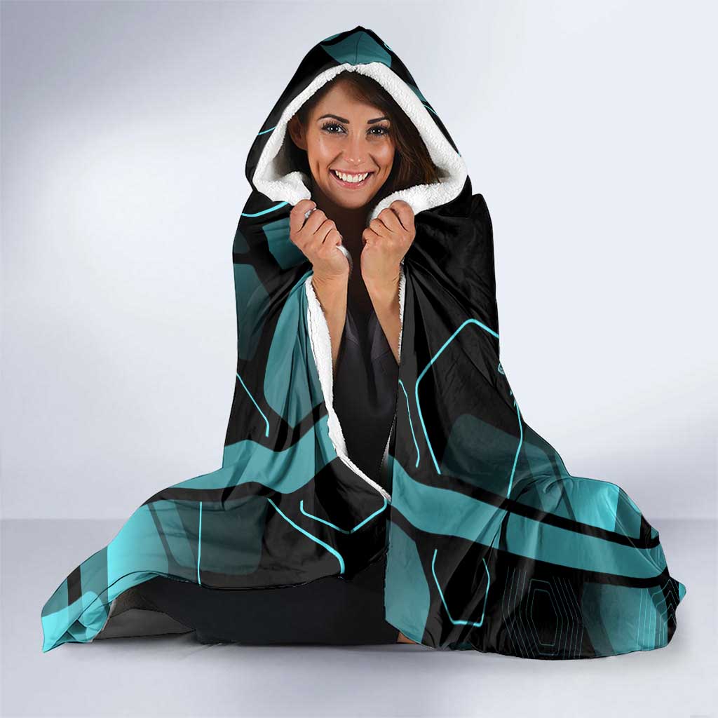 Gojo Satoru Jujutsu Kaisen Blue Hexagon Pattern Hooded Blanket with Intense Expressions and Modern Anime Art - The Mazicc